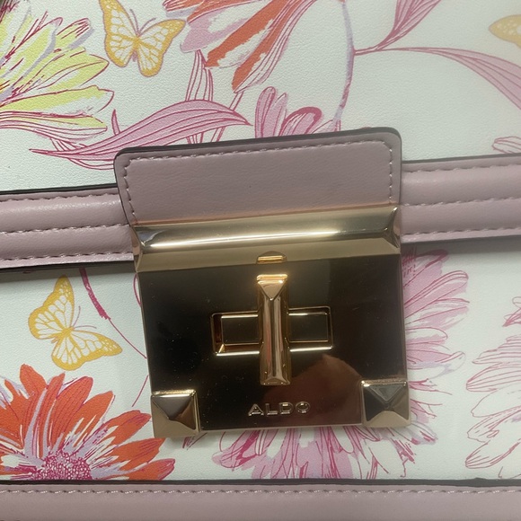 Aldo Butterfly & Floral Pink White Women's Shoulder Bag - Picture 2 of 16